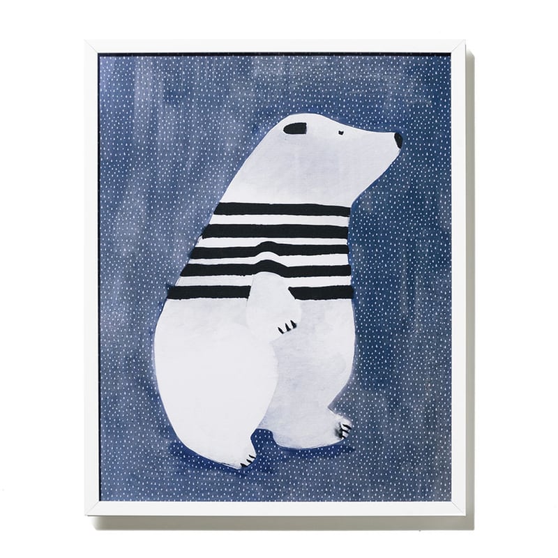 Framed Wall Art Blue Bear