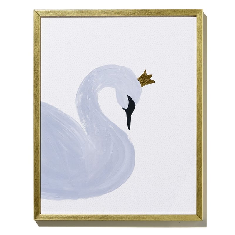 Framed Wall Art Pink Swan