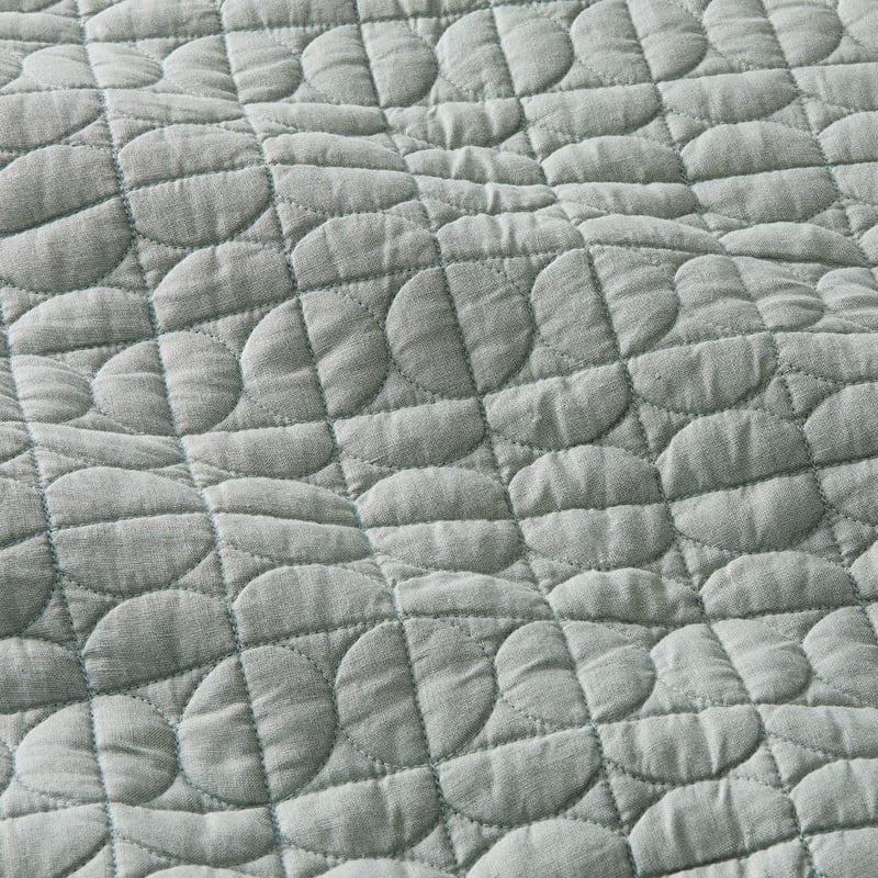 Vintage Washed Linen Eucalyptus Quilted Play Mat