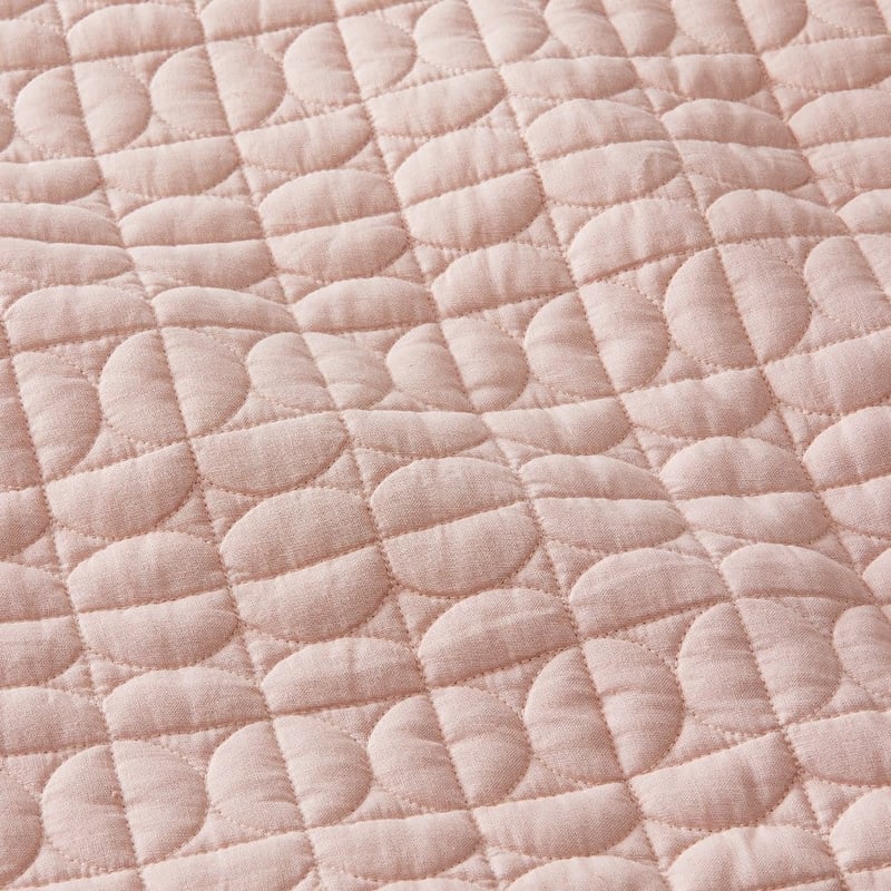 Vintage Washed Linen Nude Pink Quilted Play Mat