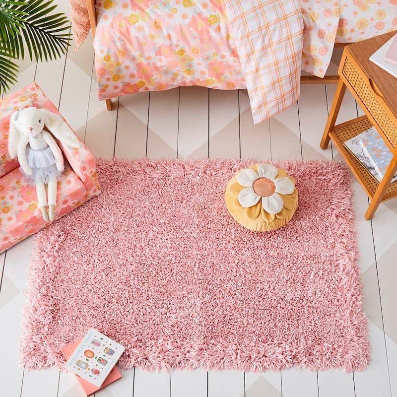 Pink Ribbon Rectangle Rug