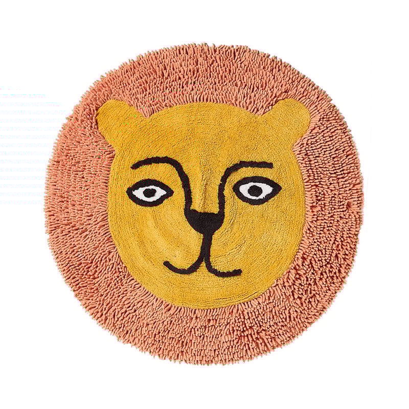 Lion Face Rug in Orange 