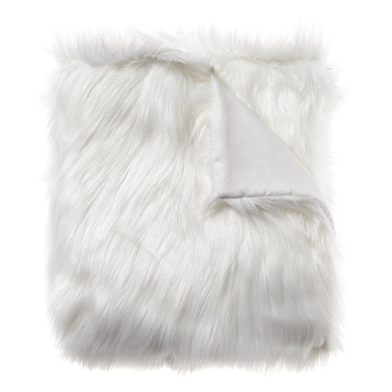 Whistler Faux Fur White Throw