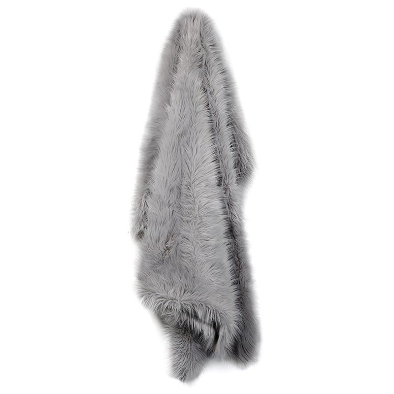 Whistler Faux Fur Pale Grey Throw