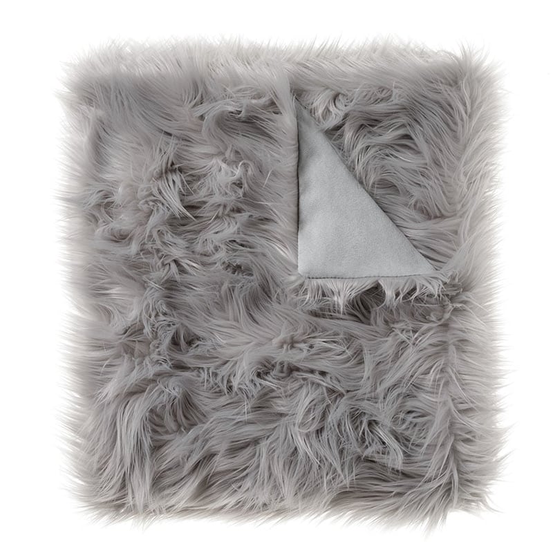 Whistler Faux Fur Pale Grey Throw