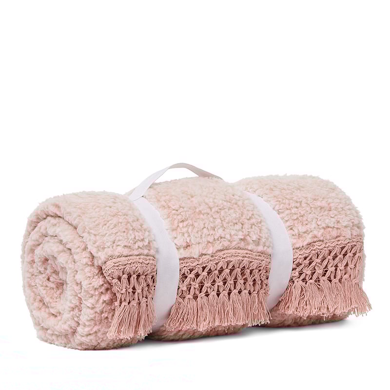 Brooklyn Sherpa Throw Pink