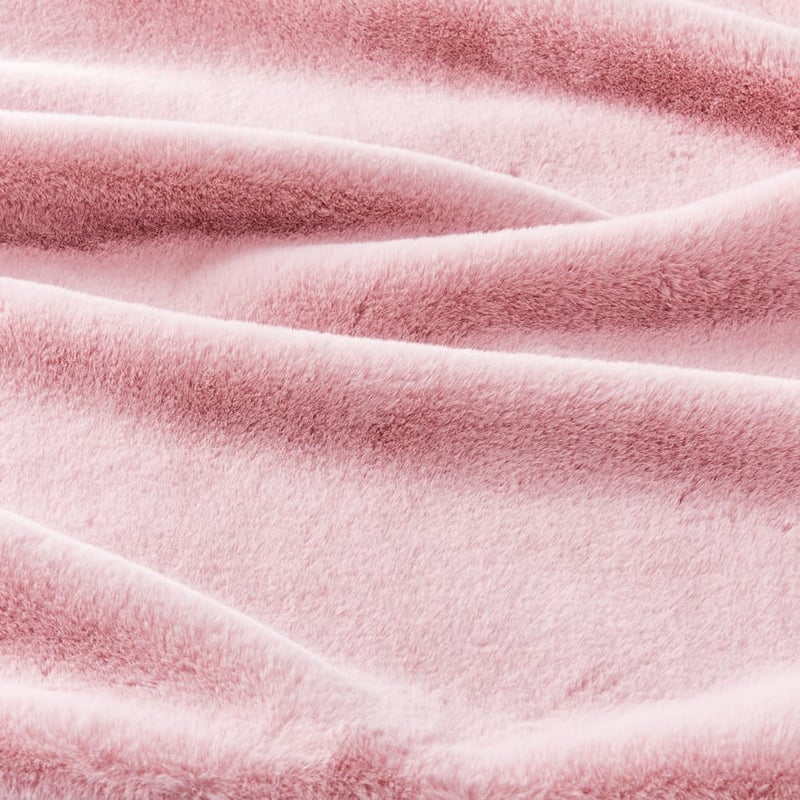 Faux Rabbit Fur Pink Throw