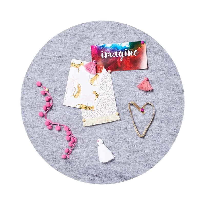 Felt Pin Boards Pale Grey Circle 2pk