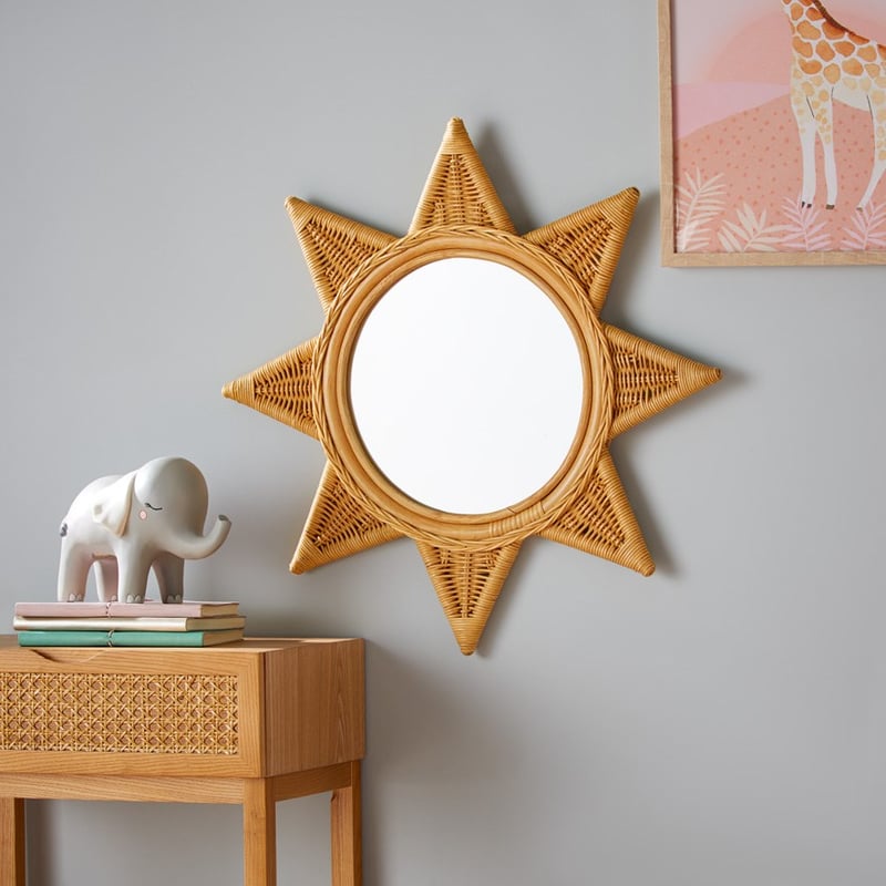 Rattan Honey Star Mirror