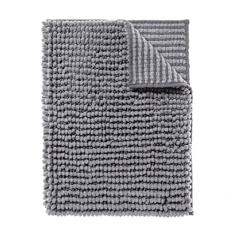 Microplush Grey Marle Bobble Bath Mat