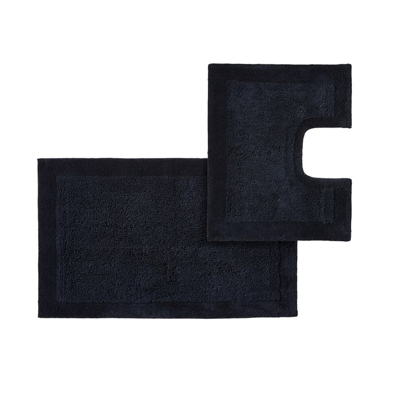 Nicola Navy Combed Cotton Bath Mats