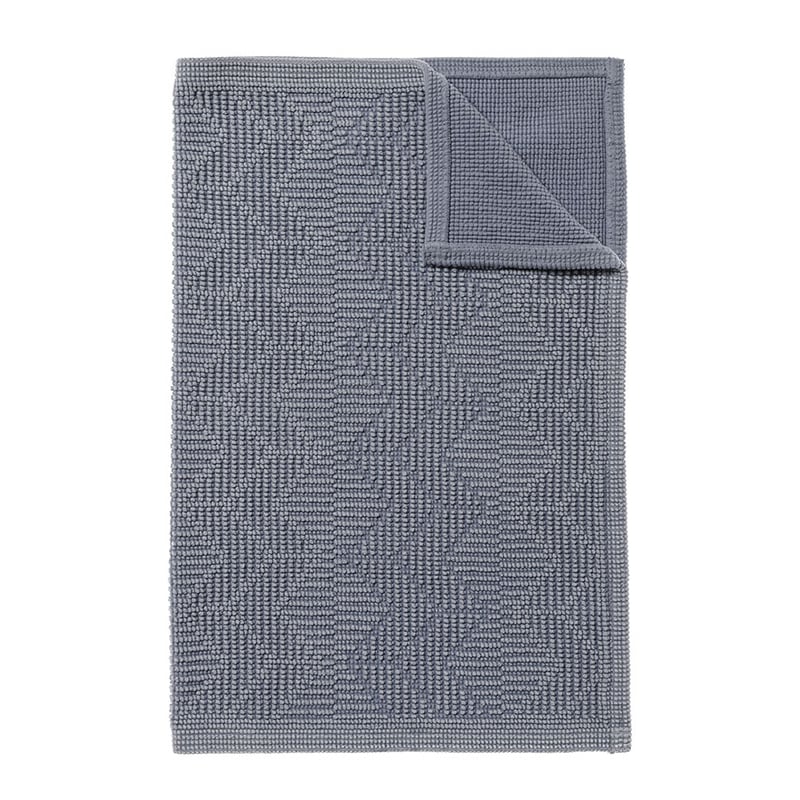 European Collection Lisbon Bath Mat Chevron Blue