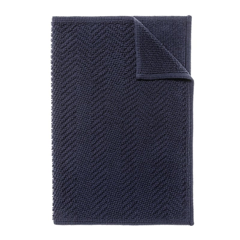 European Collection Lisbon Bath Mat Herringbone Indigo