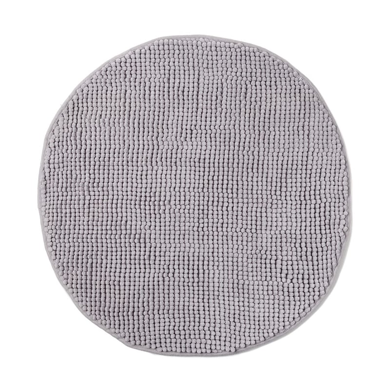 Microplush Bobble Round Bath Mat Grey 