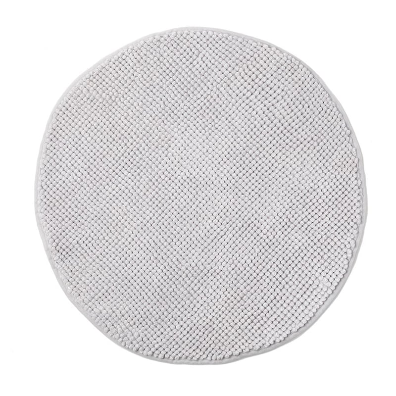 Microplush Bobble Round Bath Mat Grey Marle 