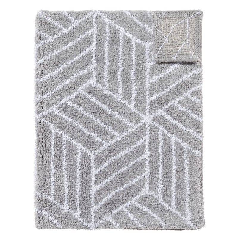Linear Bath Mat Hex Moonrock & White