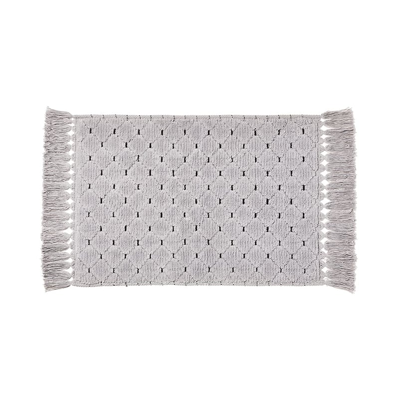 Textured Cotton Dove Grey Bath Mat 