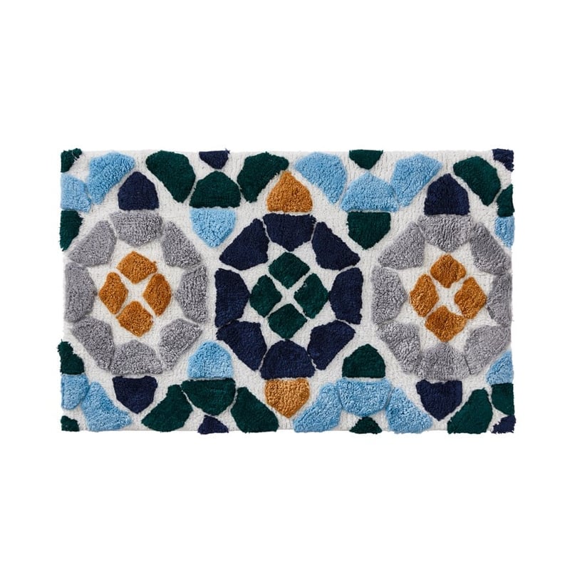 Morocco Navy & Grey Bath Mat