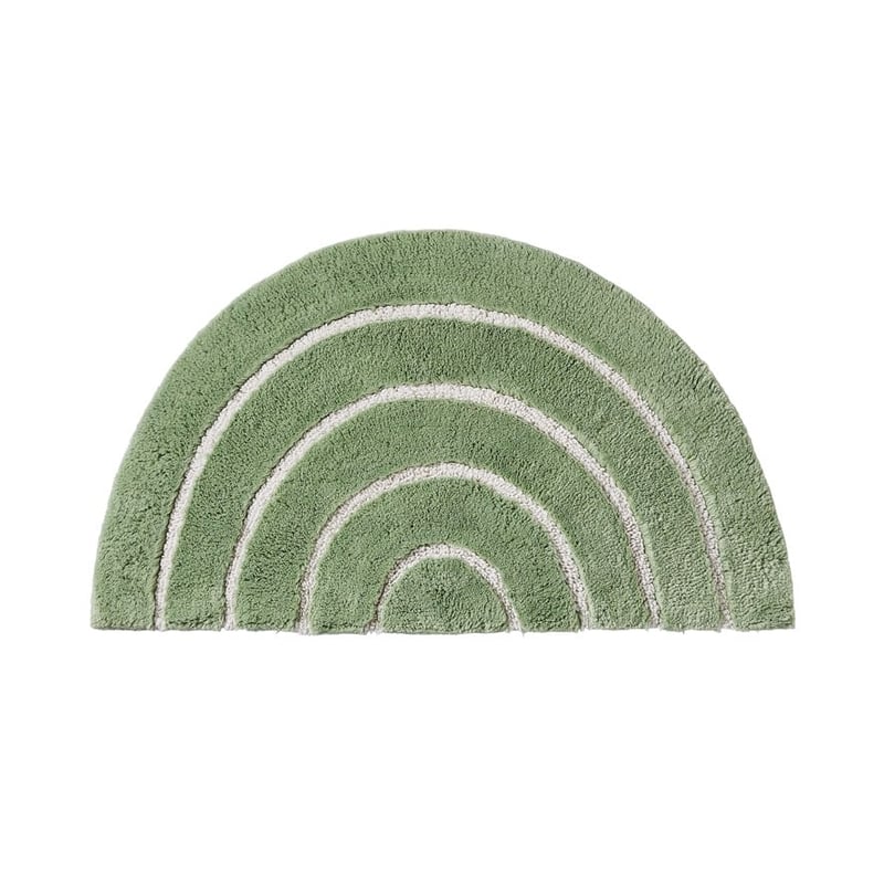Stripe Rainbow Eucalyptus & White Semi Circle Bath Mat 
