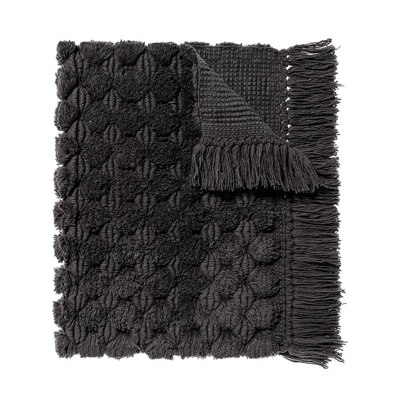 Nola Fringed Bath Mat Coal