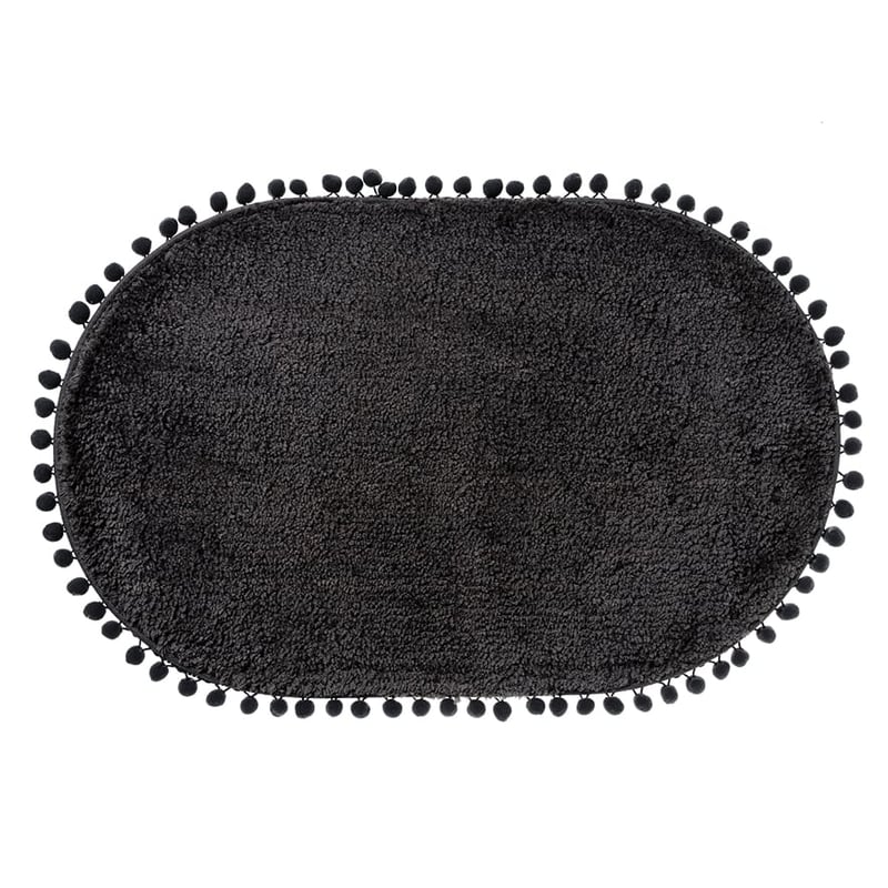 Microplush Pom Pom Bath Mat Coal