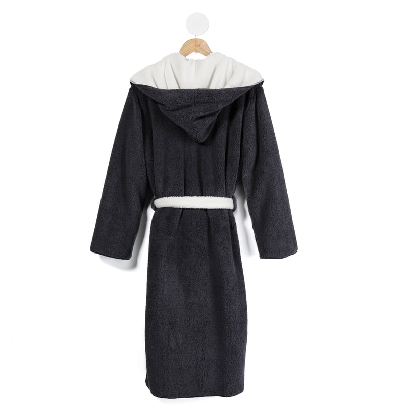 Sherpa Coal Hooded Bathrobe  