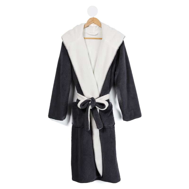 Sherpa Coal Hooded Bathrobe  