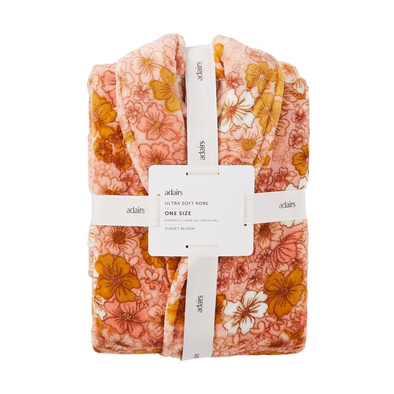 Printed Ultra Soft Mustard Sunset Bloom Bathrobe