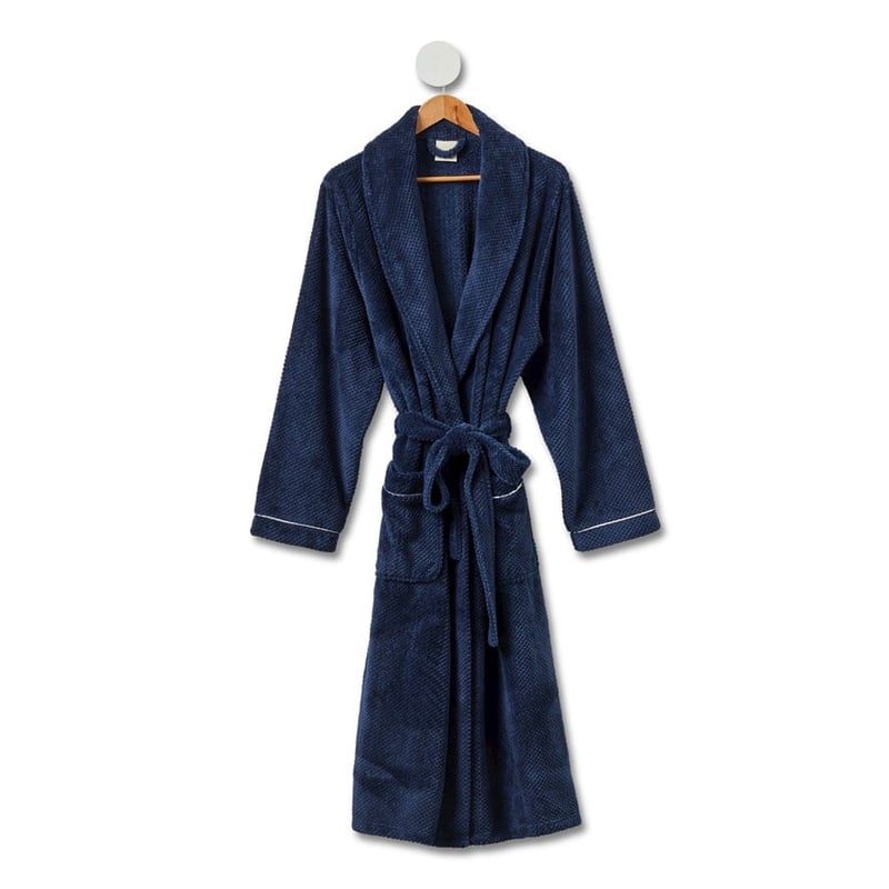 Super Soft Waffle Navy Bathrobe