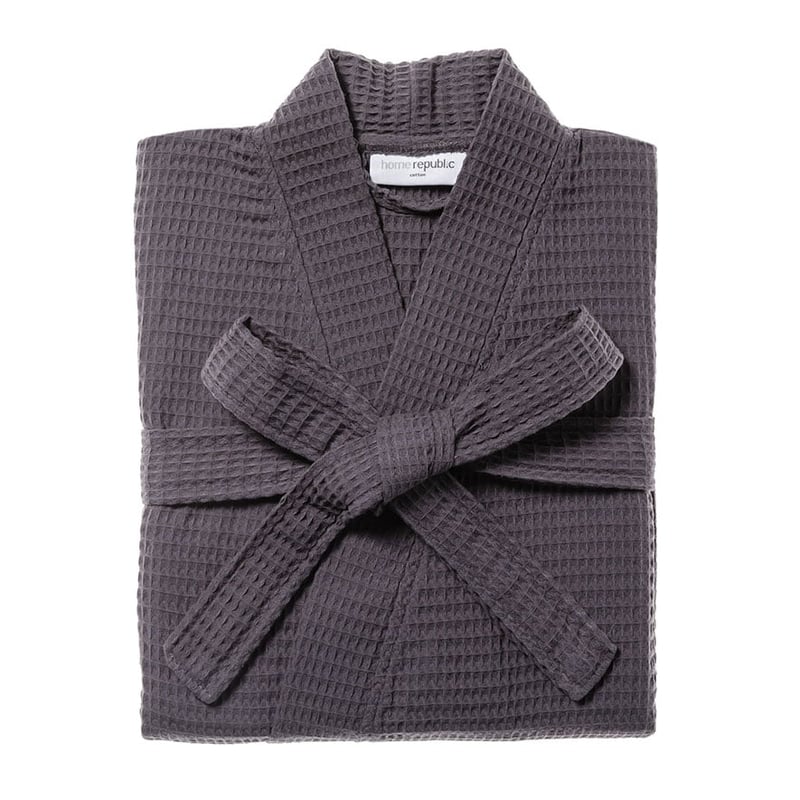 Turkish Cotton Waffle Bathrobe Coal 