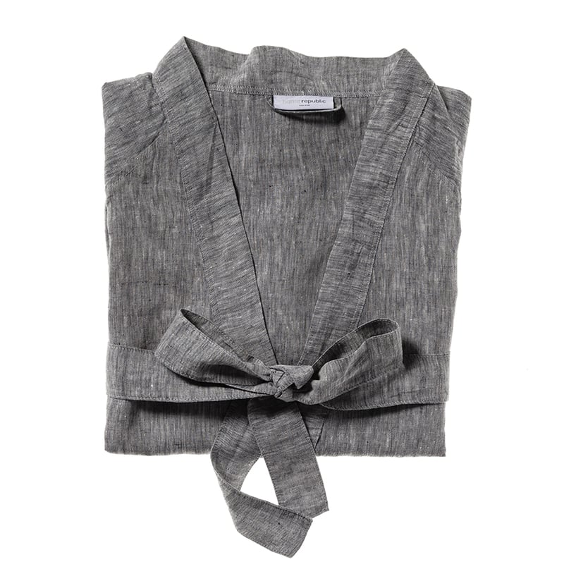 Vintage Washed Indigo Linen Robe