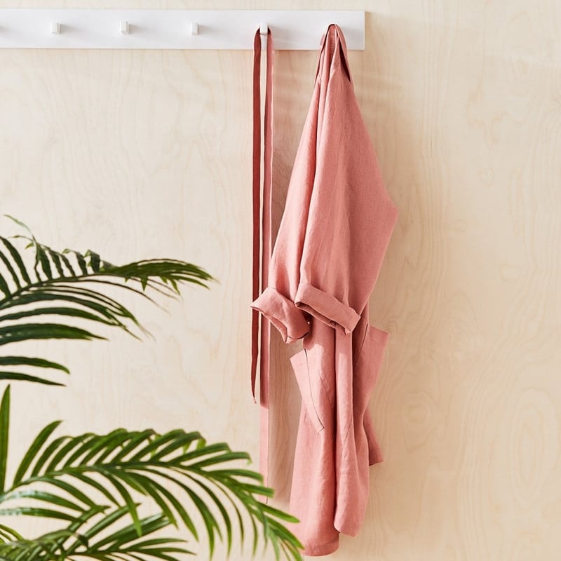 Vintage Washed Linen Rouge Bath Robe