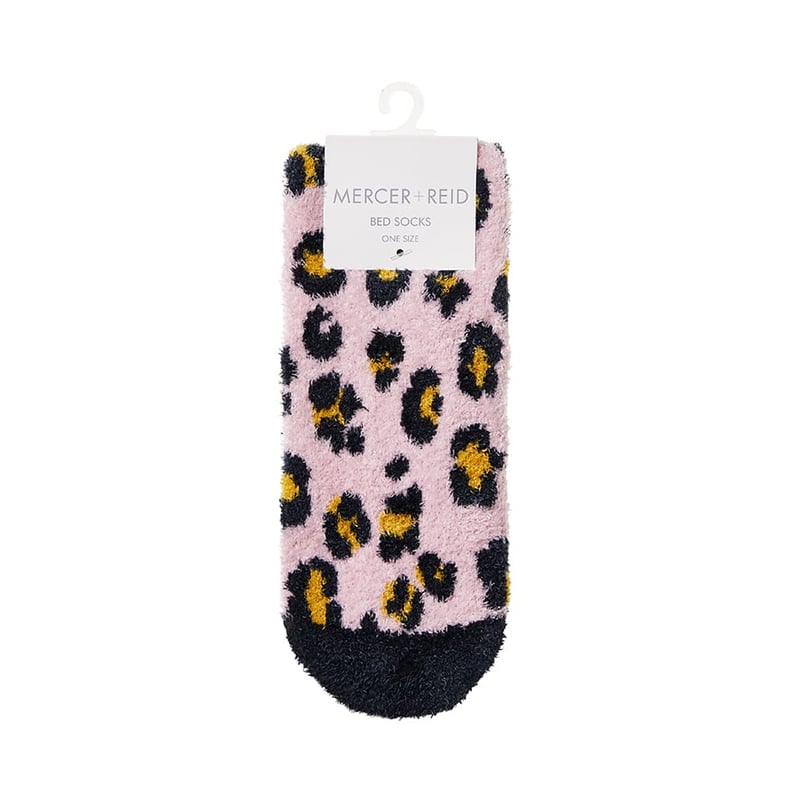 Lilac Leopard Bed Socks 