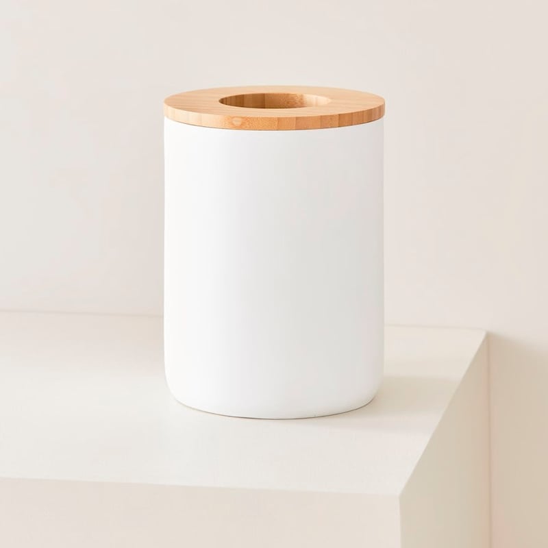 Clayton White Bathroom Bin