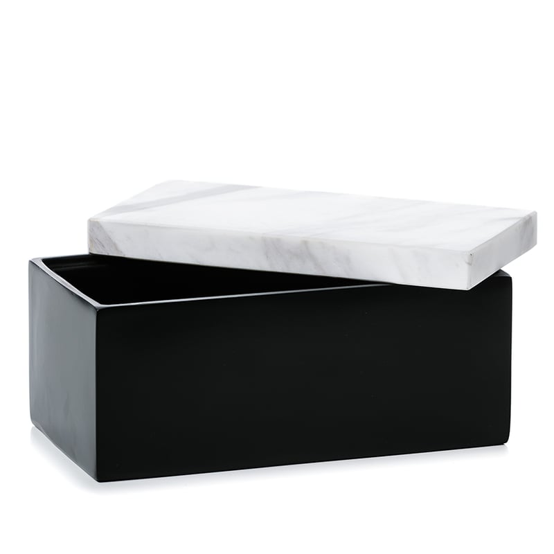 Eastside Rectangular Canister in Black & Marble