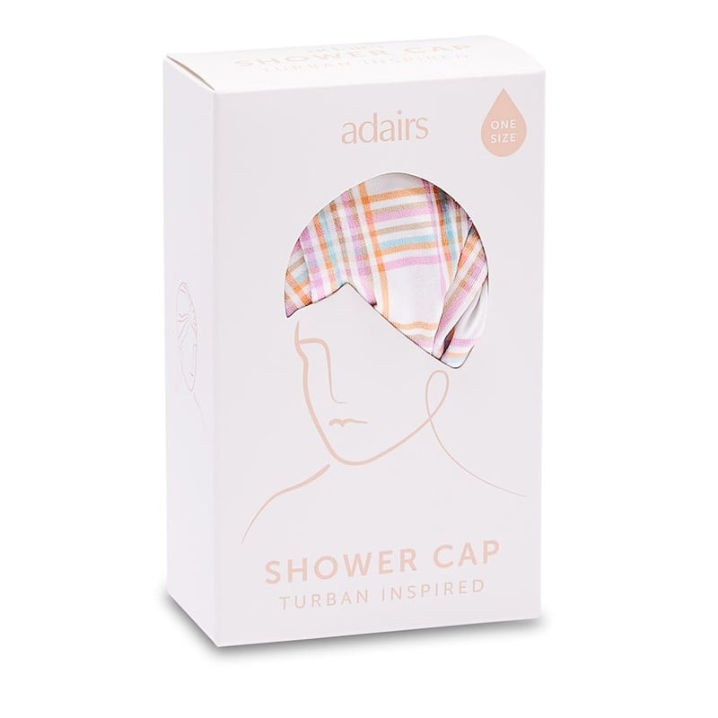 Printed Pastel Check Shower Cap