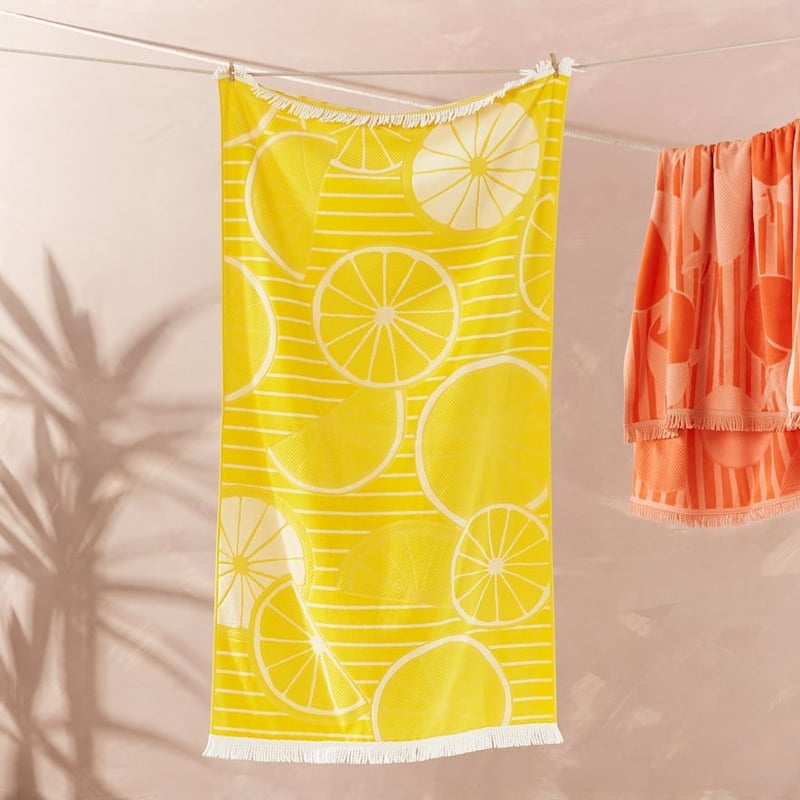 Velour Limonata Yellow Beach Towel 