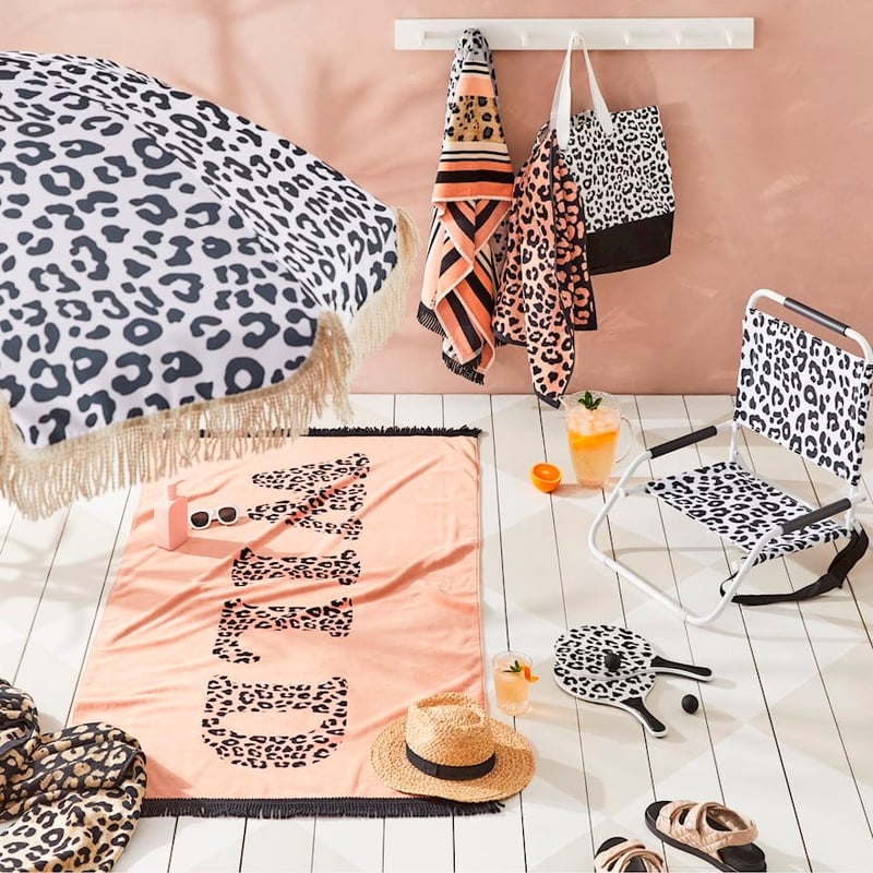 Holiday Black and White Leopard Beach Umbrella 