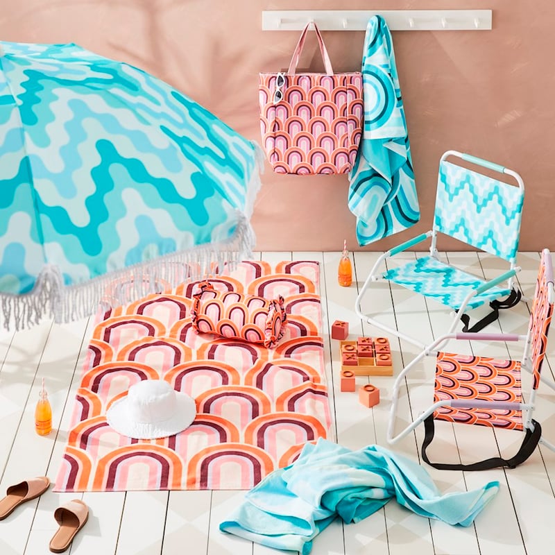 Beach Retro Rainbow Pink Chair 