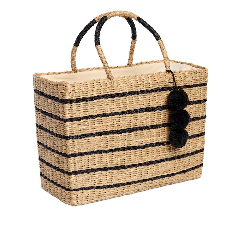 Seagrass Natural and Black Beach Basket 