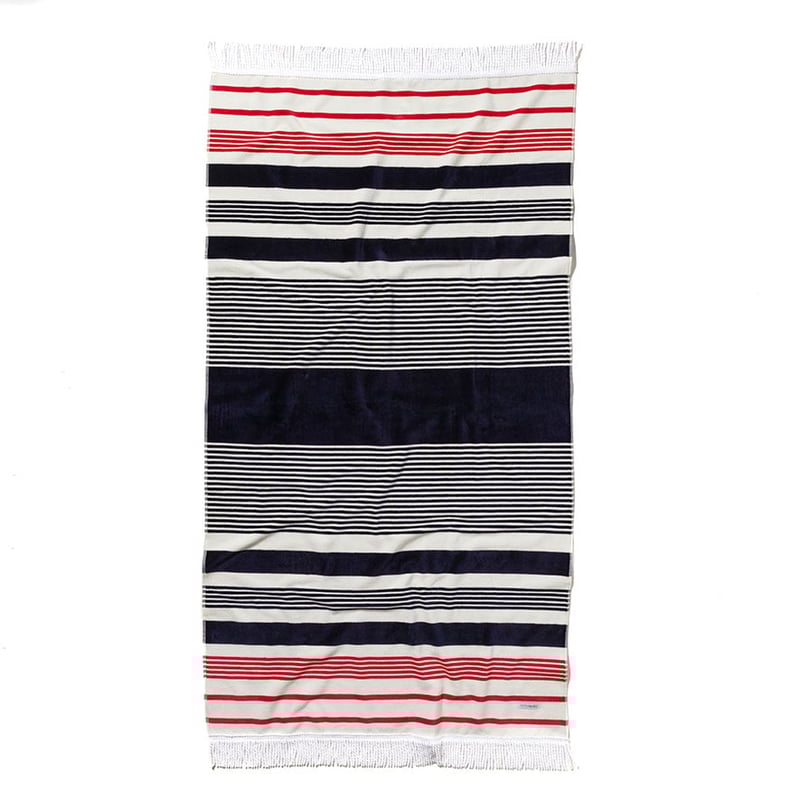Velour Beach Towel Red Hot Navy 