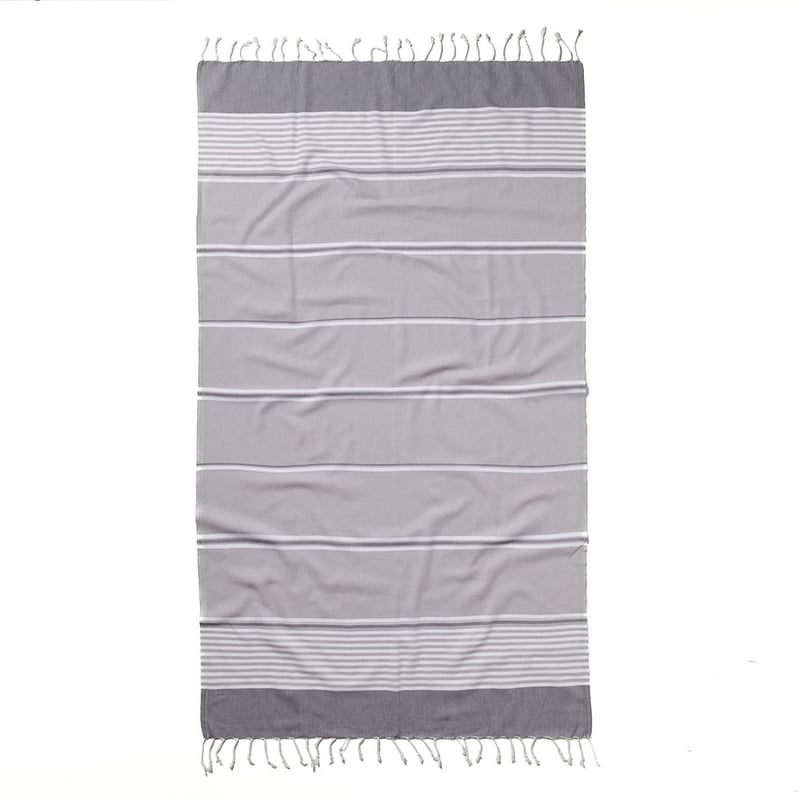 Silver Stripe Turkish Peshtemal Towel