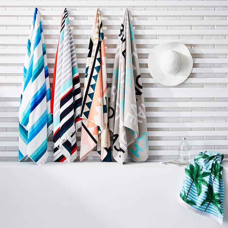 Velour Beach Towel Atlantic Stripe