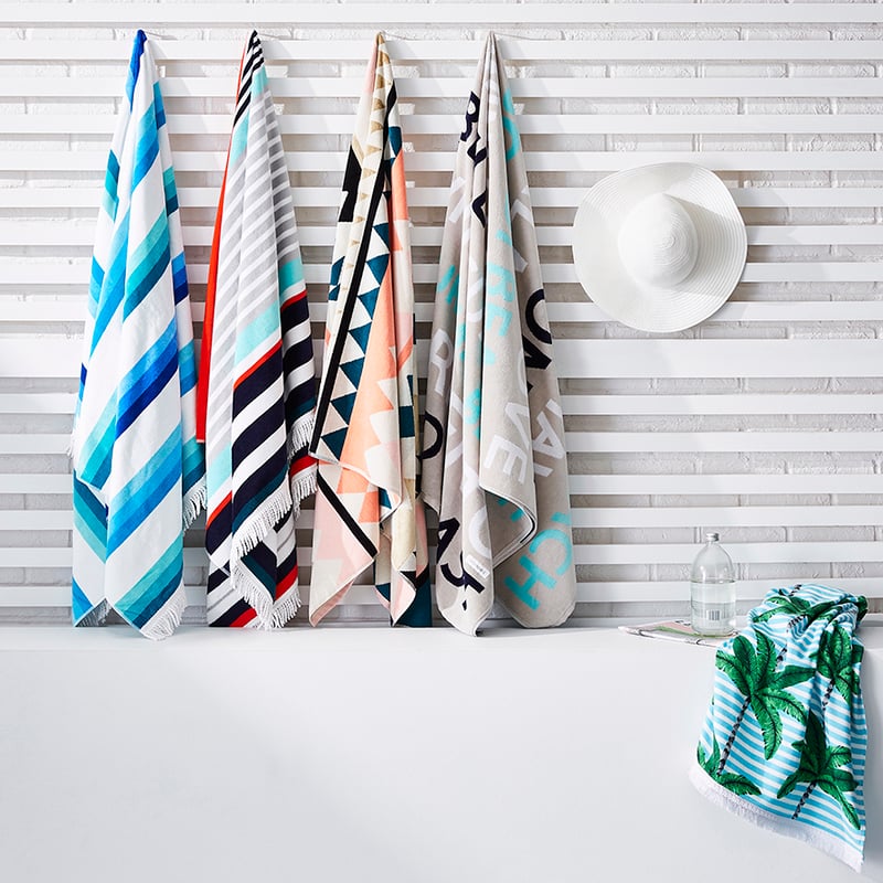 Velour Beach Towel Clovelly Stripe 