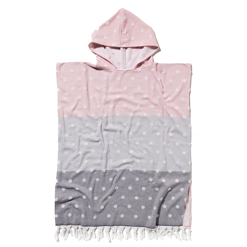 European Turkish Adult Hooded Beach Towel Polka Pink 