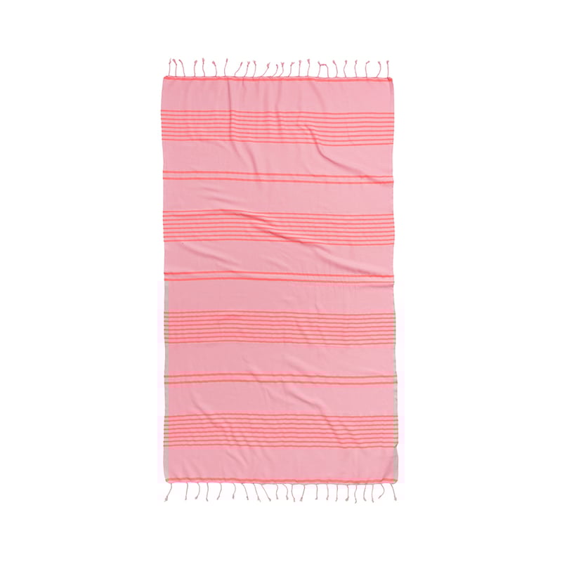 European Turkish Peshtemal Stripe Fluro Pink 