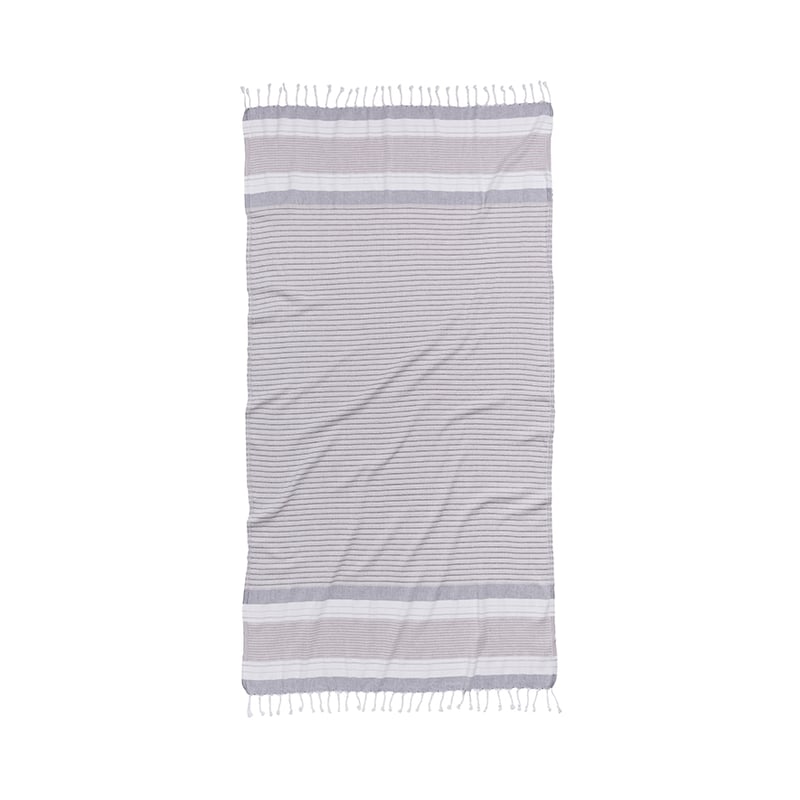 European Turkish Peshtemal Stripe Grey 