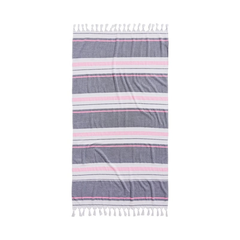 European Turkish Alanya Stripe Pink Beach Towel