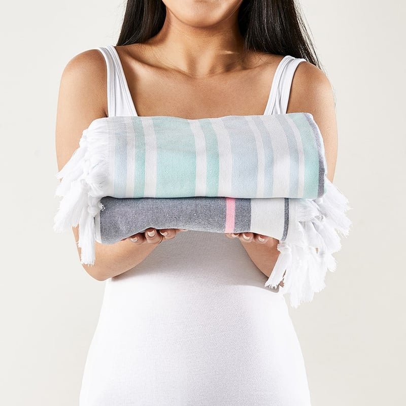 European Turkish Alanya Stripe Pink Beach Towel