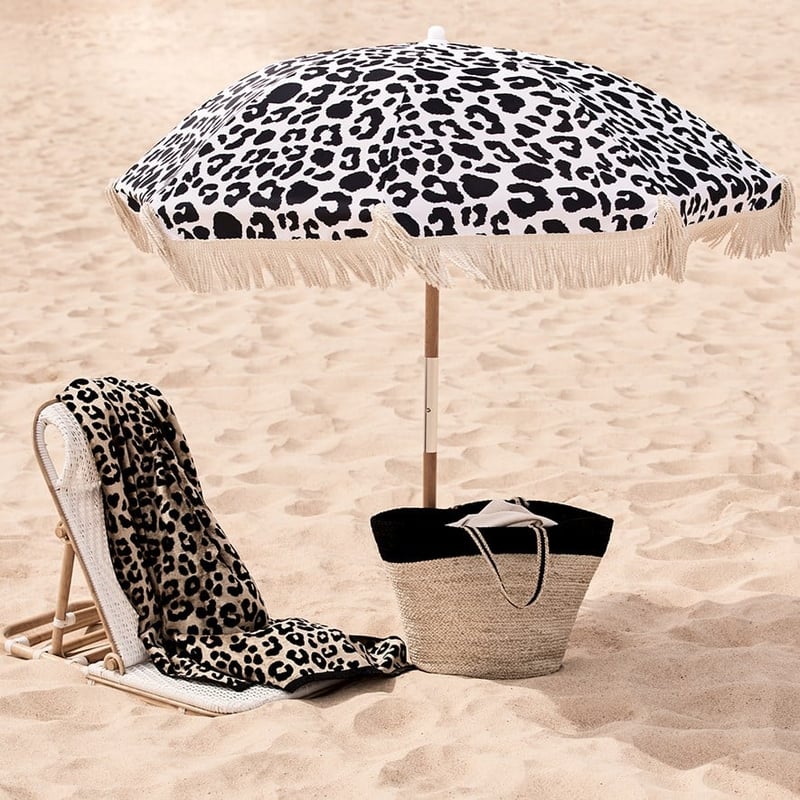 Luxe Leopard Gold Velour Beach Towel